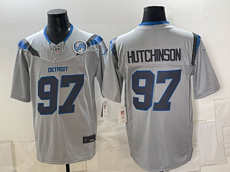2026 Men Detroit Lions #97 Hutchinson grey Nike Limited NFL Jersey 0912003